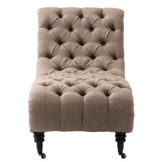 Home Decorators Collection Carter Herringbone Brown Linen Chaise Lounge 1601100790