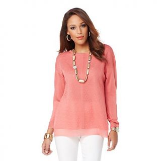 MarlaWynne Medallion Knit Box Top Pullover   7628300