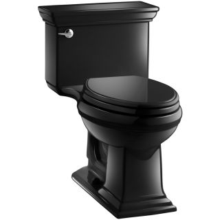 KOHLER Memoirs Black Black 1.28 GPF (4.85 LPF) 12 in Rough In WaterSense Elongated 1 Piece Comfort Height Toilet
