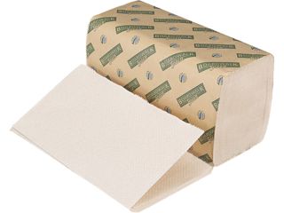 Boardwalk 12GREEN Green Folded Towels, Single Fold, Natural White, 9W x 10L, 268/Pack, 15/Carton