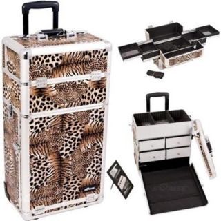 Sunrise I3162LPBR Leopard Trolley Makeup Case