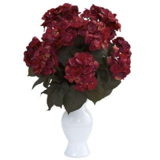 Nearly Natural Hydrangea Rust with White Vase 1346 RU