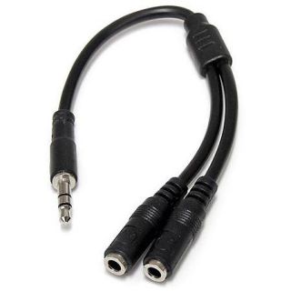 StarTech Slim Stereo Splitter Cable, 3.5mm Male to 2 x 3.5mm Female