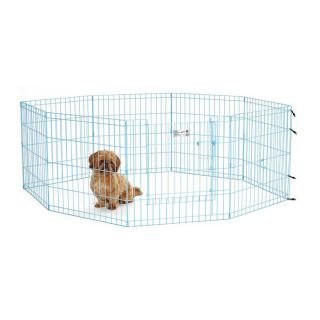 midwest pets Life Stages 24 in x 24 in Blue Metal Indoor/Outdoor Exercise Pen
