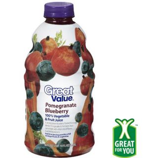 Great Value Pomegranate Blueberry 100% Vegetable & Fruit Juice, 46 oz