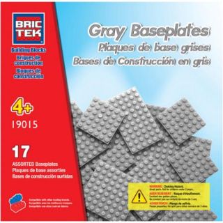 Brictek 17 Assorted Baseplates, Grey