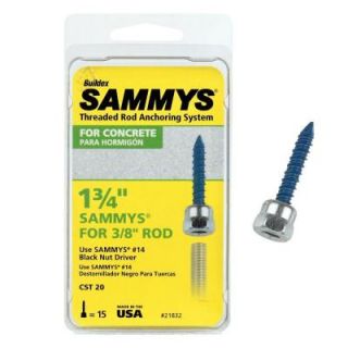 Buildex 1 3/4 in. Sammys Concrete Screw for 3/8 in. Rod (15 Pack) 21832