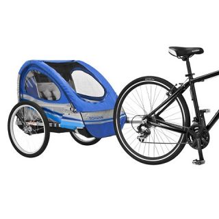 Schwinn Trailblazer Bicycle Trailer   Blue/ Gray (Double)