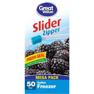 Great Value Gallon Freezer Bags, 50 count