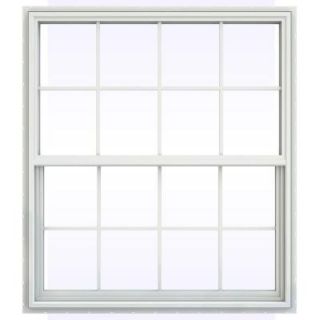JELD WEN 47.5 in. x 53.5 in. V 4500 Series Single Hung Vinyl Window with Grids   White THDJW143900122