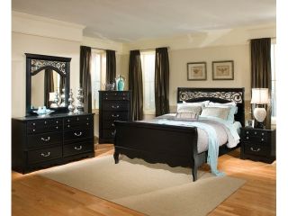 Standard Furniture Madera 5 Piece Headboard Bedroom Set in Black