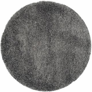 Safavieh Shag Dark Grey Round Indoor Machine Made Area Rug (Common 8 x 8; Actual 102 in W x 102 in L x 0.58 ft Dia)