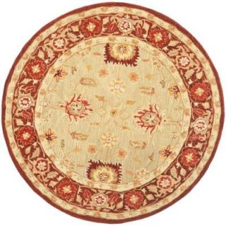 Safavieh Anatolia Sage/Burgundy 6 ft. x 6 ft. Round Area Rug AN556A 6R