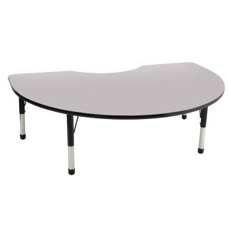 ECR4KIDS 48 x 72 in. Gray Top Kidney Adjustable Activity Table   Chunky Legs   Daycare Tables & Chairs