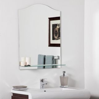 Decor Wonderland Abigail 23.6 in W x 31.5 in H Arch Frameless Bathroom Mirror with Hardware and Beveled Edges