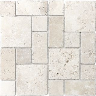 Anatolia Tile Chiaro Mixed Pattern Mosaic Travertine Wall Tile (Common 12 in x 12 in; Actual 12 in x 12 in)