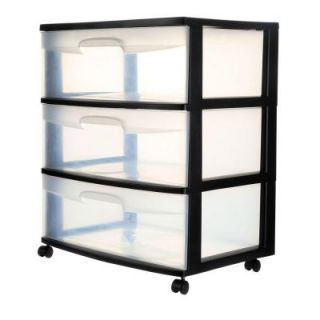 Sterilite 21.88 in. 3 Drawer Wide Cart (1 Pack) 29309001