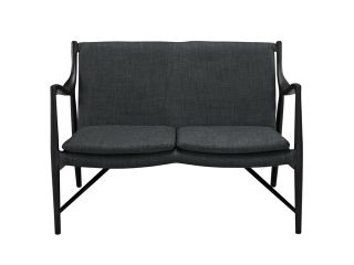 Makeshift Upholstered Loveseat in Black Gray