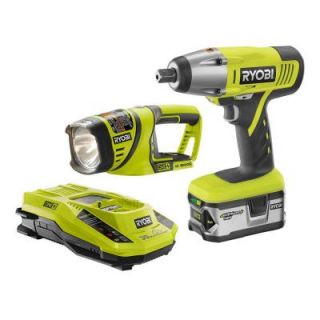 Ryobi 1/2 in. Impact Wrench and Flashlight Kit P260 KRYGS