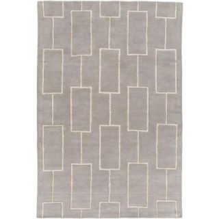 2' x 3' Parallel Lanes Mineral Gray and Light Gray Hand Carved Area Throw Rug