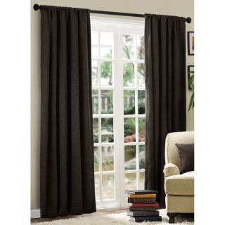 Style Selections Basketweave 84 in L Solid Chocolate Rod Pocket Curtain Panel