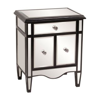 Howard Elliott Mirrored Cabinet with Black Lacquer Trim
