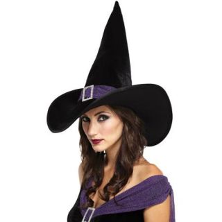 Black and Purple Elegant Witch Hat Adult Halloween Accessory