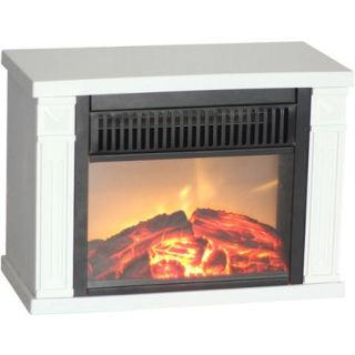 Comfort Glow Bookshelf Mini Fireplace, White