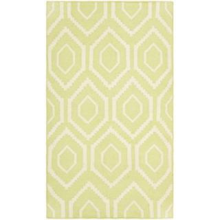 Safavieh Dhurries Green/Ivory 4 ft. x 6 ft. Area Rug DHU556A 4