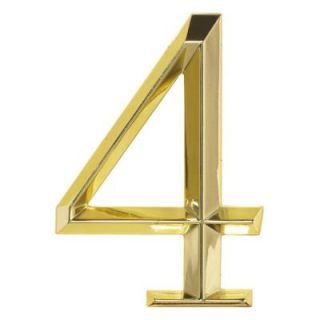 Whitehall Products Classic 6 in. Polished Brass Number 4 11104