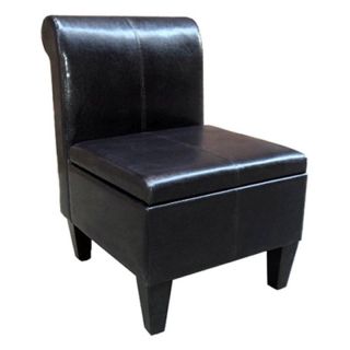 Contemporary Armless Bench Chair with Flip Cushion Storage Trunk