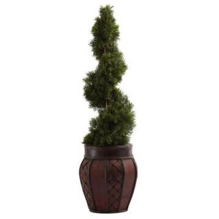 Nearly Natural Cedar Spiral with Decorative Planter 5926