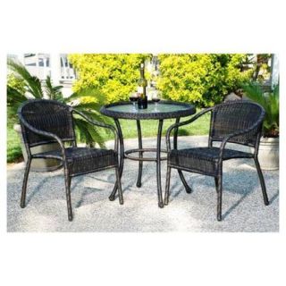Bistro Table w Arm Chairs Set   Harbor (Gold/Black)