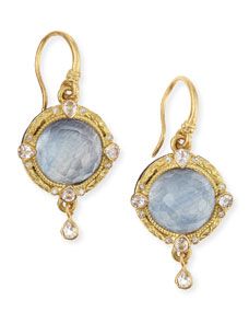 Armenta Midnight 18k Gold Earrings with Kyanite & Diamonds
