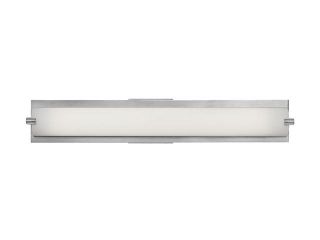 Access Lighting Geneva Wall or Vanity Fixture   1 Light Brushed Steel Finish w/ Opal Glass Brushed Steel Bathroom Lighting