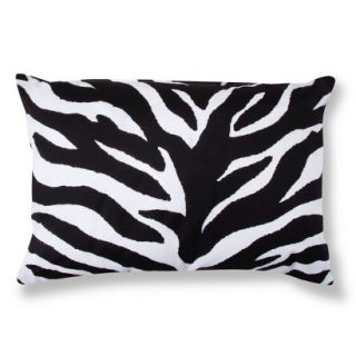 Zebra Decorative Pillow   Black/White (Oblong)