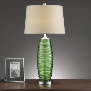 Casa Cortes Milos Green 3 way Switch 32 inch Glass Table Lamp (Set of