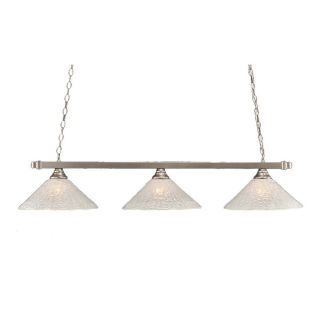 Brooster 16 in W 3 Light Brushed Nickel Kitchen Island Light with Frosted Shade