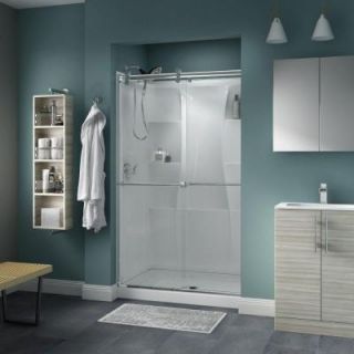 Delta Lyndall 48 in. x 71 in. Semi Framed Contemporary Style Sliding Shower Door in Chrome with Clear Glass 810886
