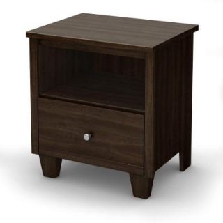 South Shore Furniture Clever Mocha 1 Drawer Nightstand DISCONTINUED 3579062