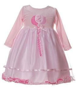Rare Editions Toddler Girls Pink Balloon Birthday Dress  