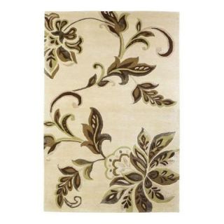 Kas Rugs Textured Bouquet Ivory 5 ft. x 8 ft. Area Rug FLO45515X8