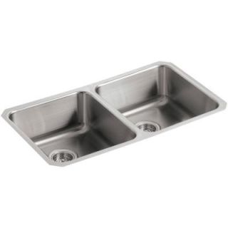 KOHLER Undertone Undermount Stainless Steel 32 in. Double Bowl Kitchen Sink K 3350 NA