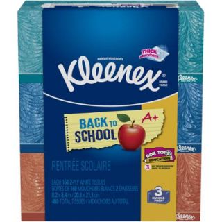 Kleenex 2 Ply Facial Tissues, 480 Sheets (Pack of 3)