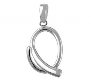 UltraFine Silver Polished Initial Pendant with18 Snake Chain   J305659 —