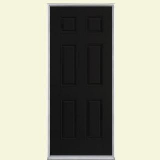 Masonite 36 in. x 80 in. 6 Panel Painted Smooth Fiberglass Prehung Front Door with No Brickmold 21092