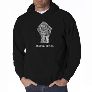 LA Pop Art Mens No Justice, No Peace Hooded Sweatshirt