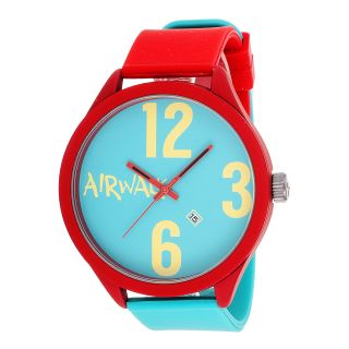Airwalk Turquoise Dial Red Silicone Strap Watch  