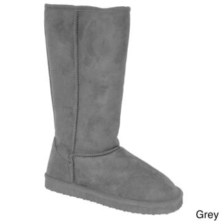 Adi Designs Womens Microsuede Mid Calf Boots with Shearling Lining