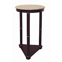 26 inch Tall Cherry Round Wooden End Table